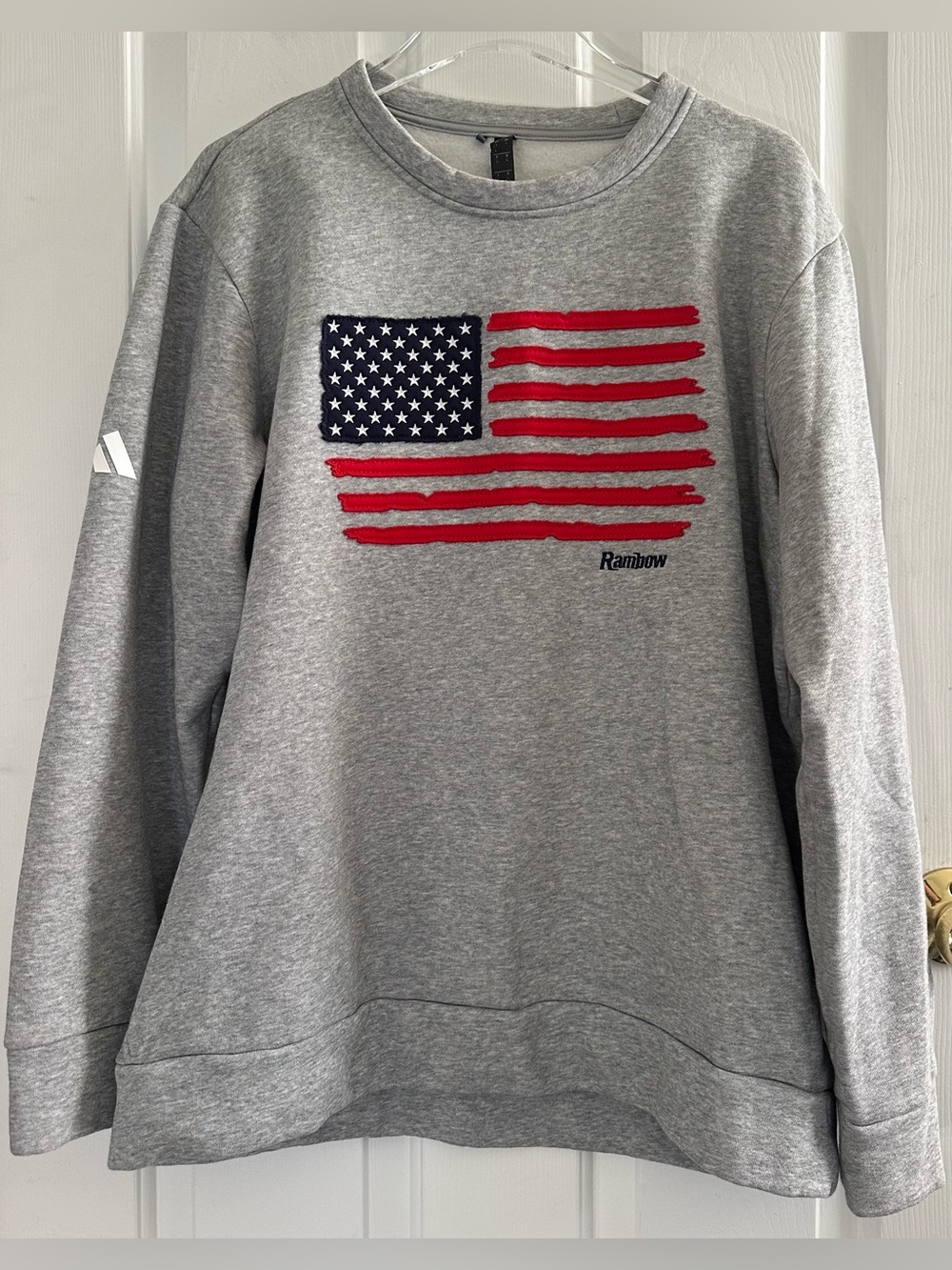 ADIDAS Large Americana 250th Anniversary USA Flag Gray Crewneck Sweatshirt Sport